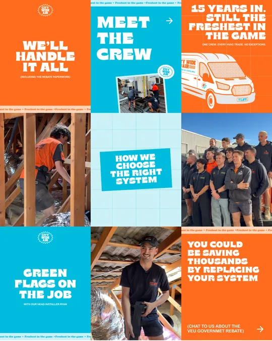 Citywide's Instagram grid after the setup: bold orange and blue branded posts, the crew on site, and titles like Meet the crew and Green flags on the job.